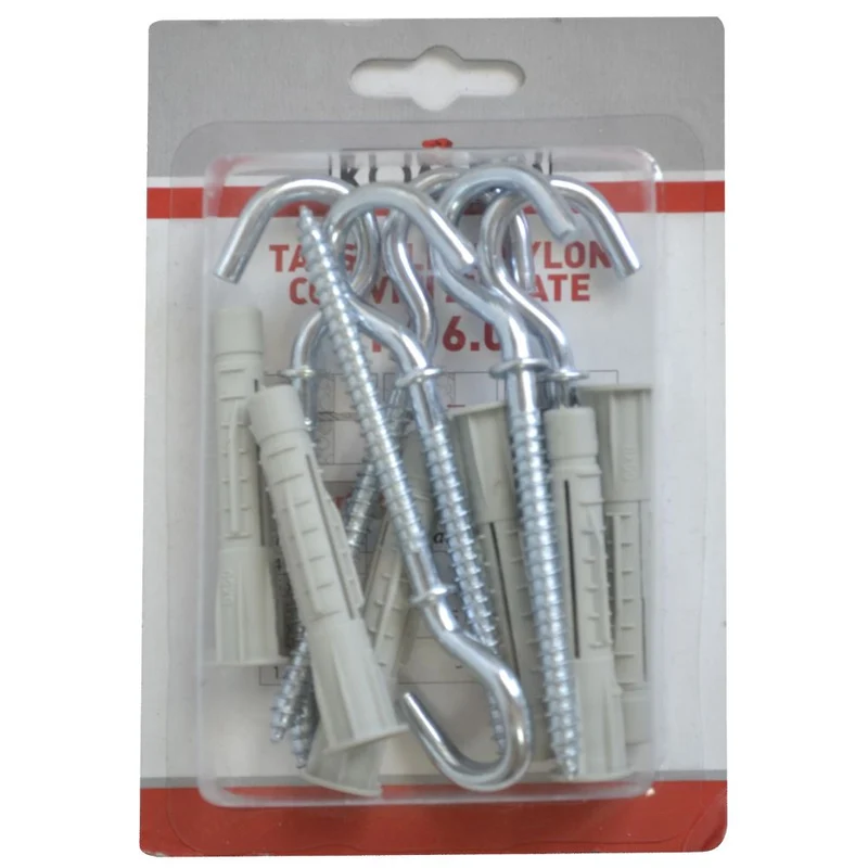 SET DA 6 PZ TASSELLI IN NYLON 8 MM CON GANCIO A
