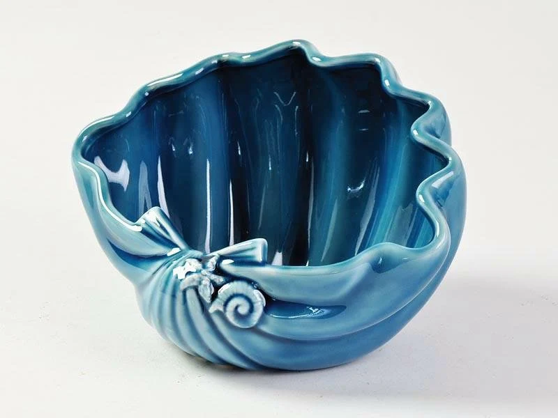 Conchiglia in ceramica Blu 18X13XH.11CM
