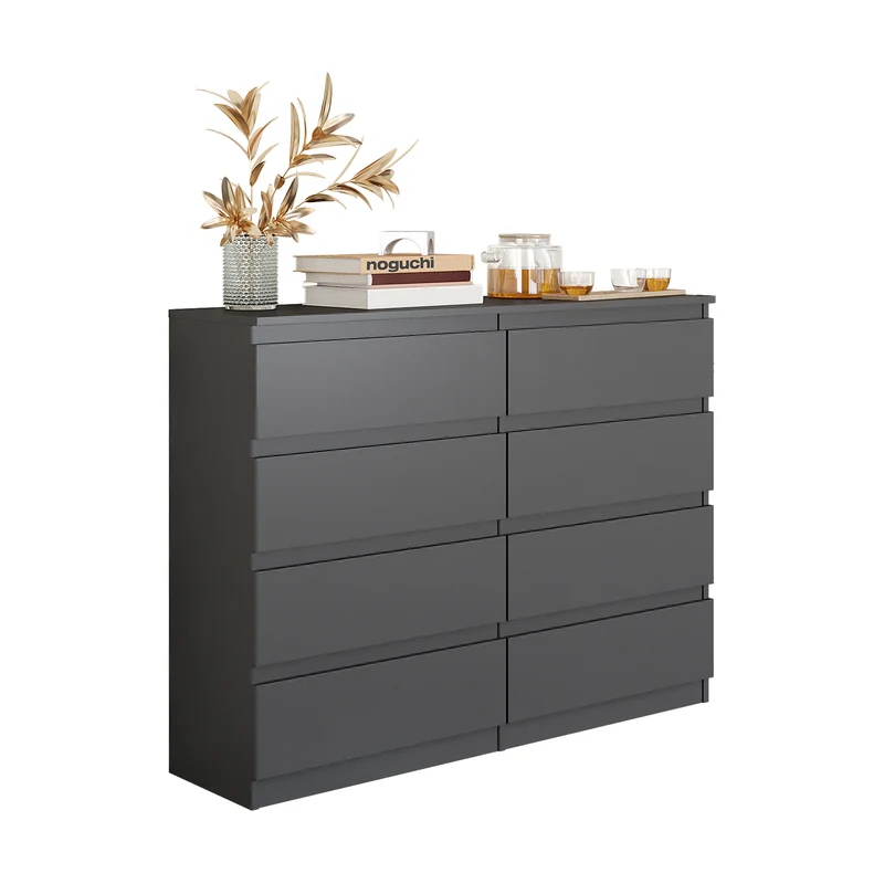 GABRIEL - Cassettiera a 8 cassetti - Credenza per camera da letto - Antracite