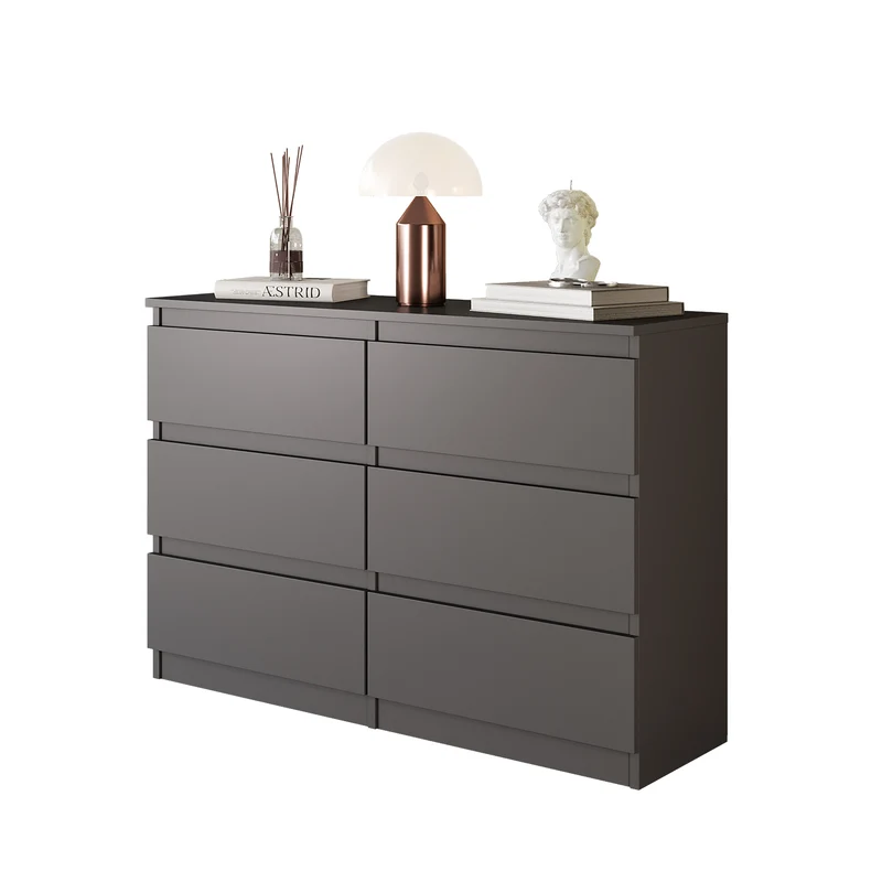 GABRIEL - Cassettiera a 6 cassetti - Credenza per camera da letto - Antracite