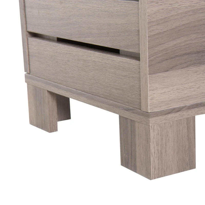 Tavolino Comodino Modello Pallet in Legno Grigio 43x34.5x47 cm
