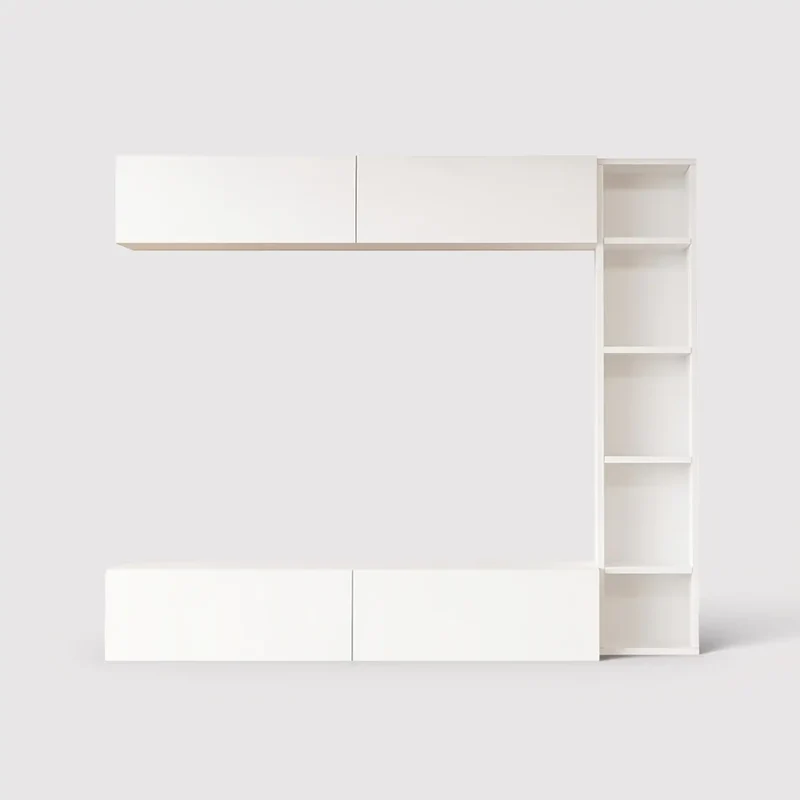 Kadab - Parete attrezzata bianca con 3 mobili modulari