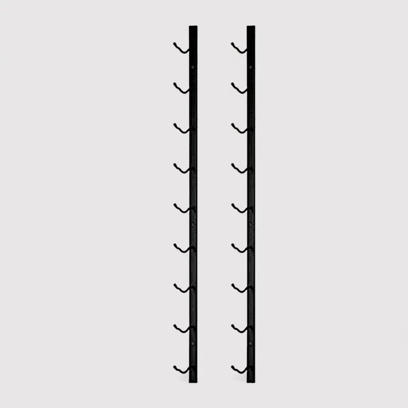 Geum - Portabottiglie da parete in metallo nero per 9 bottiglie