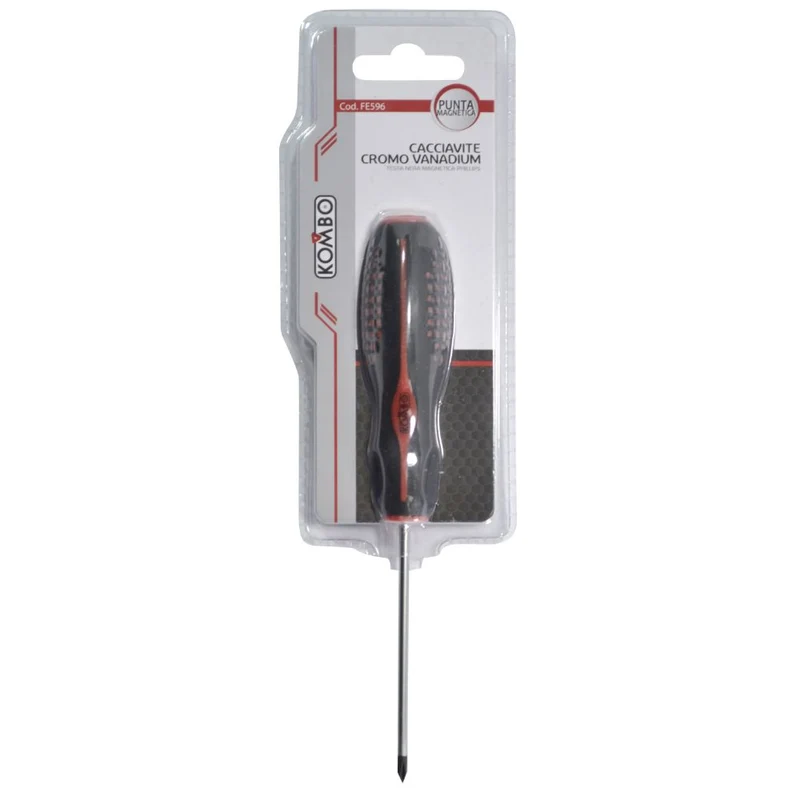 Cacciavite a croce PH0 mm 0x3x75, impugnatura ergonomica antiscivolo bicolore , lama