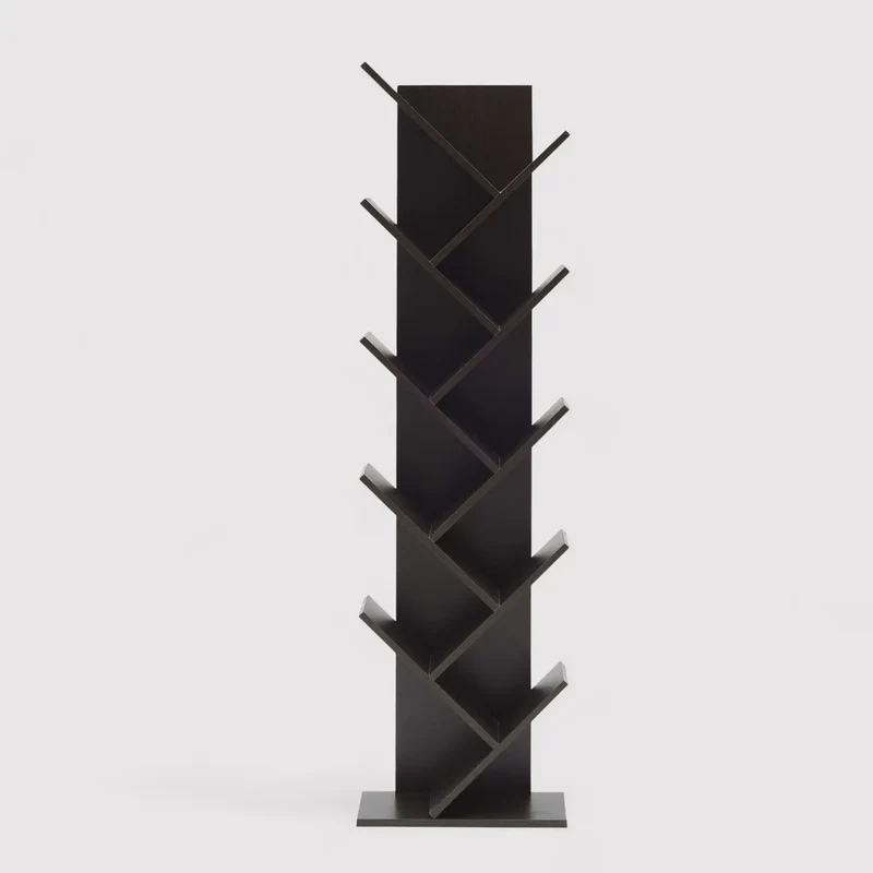 Kudzu - Libreria moderna marrone wengé con 10 ripiani