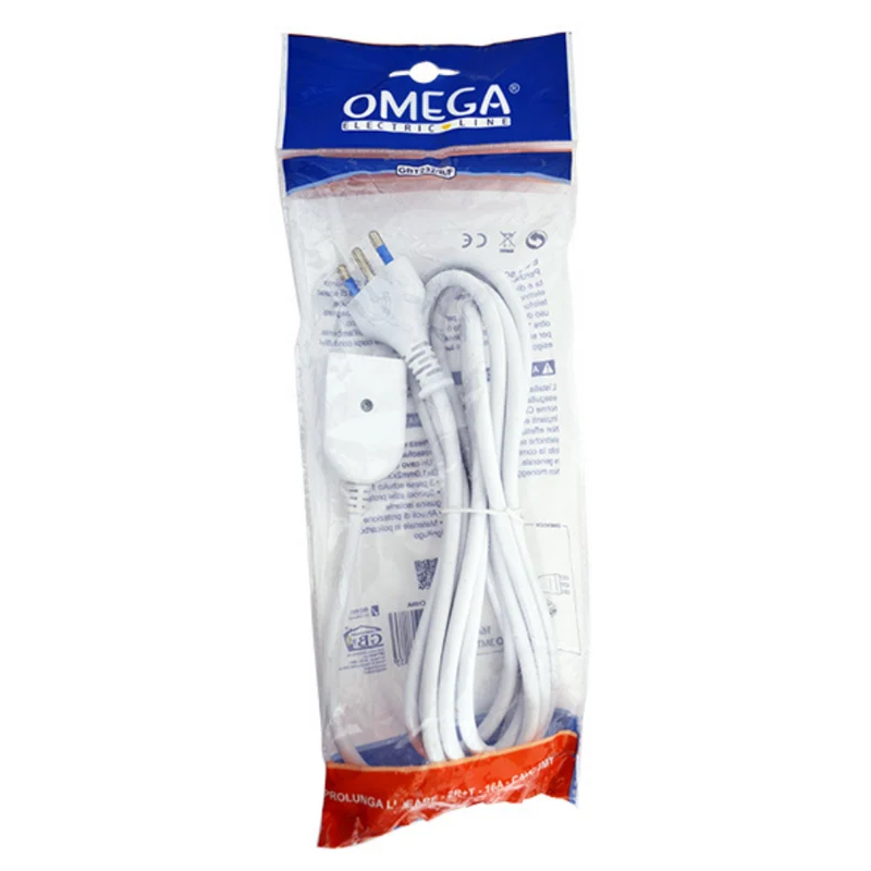 PROLUNGA LINEARE 2P+T SPINA 16A BIPRESA 10/16A CAVO 3MT 3X0,75mm