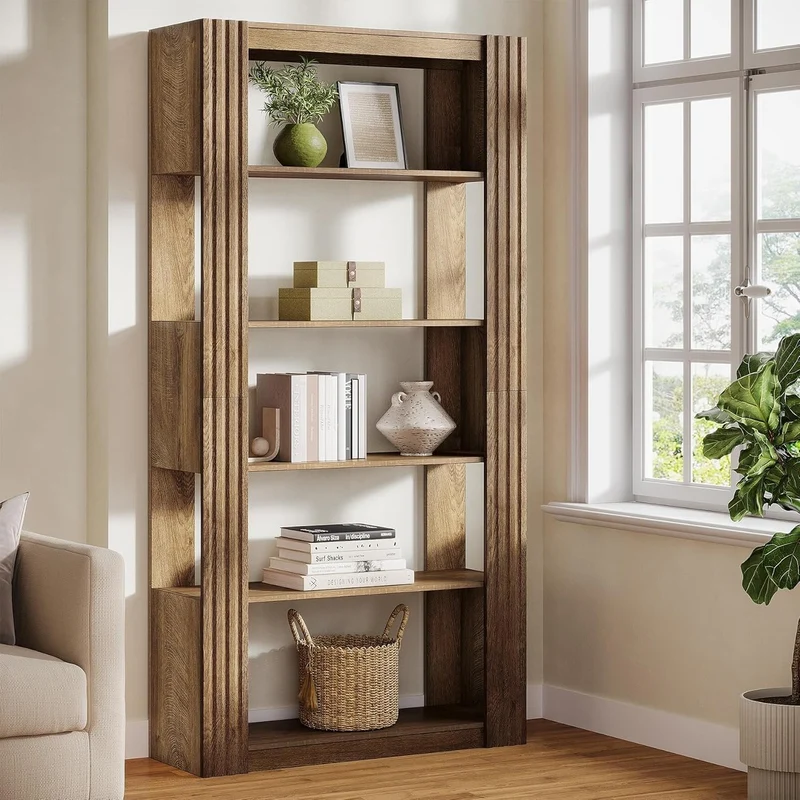 Tribesigns 180 cm Libreria, scaffale con 5 ripiani aperti per ufficio