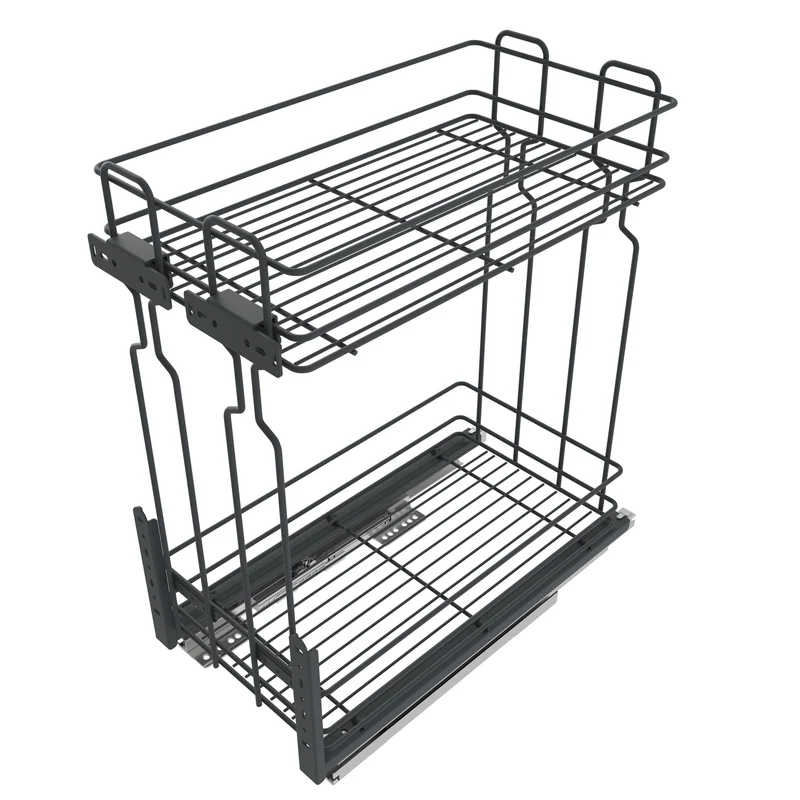 Cestello estraibilie per cucina 60cm - 2 ripiani - Antracite
