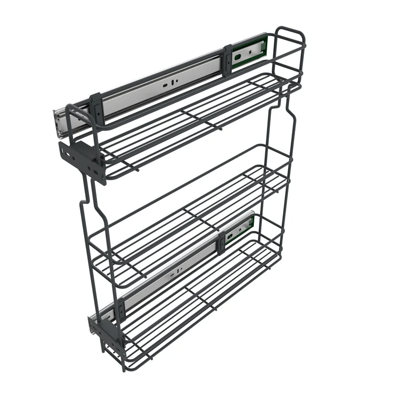 Cestello estraibilie per cucina 20cm - 3 ripiani - Antracite