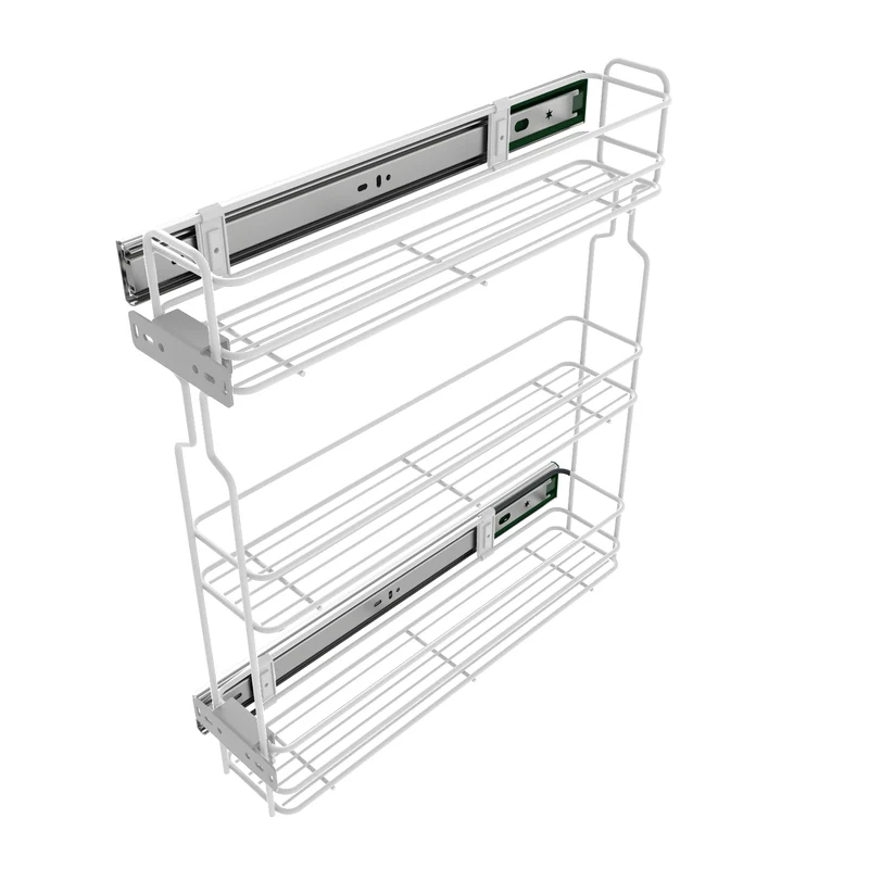 Cestello estraibilie per cucina 20cm - 3 ripiani - Bianco