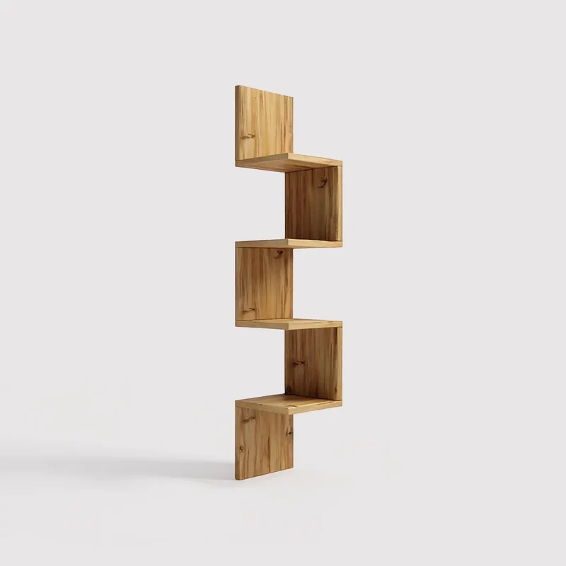 Namakin - Libreria pensile angolare con 4 ripiani