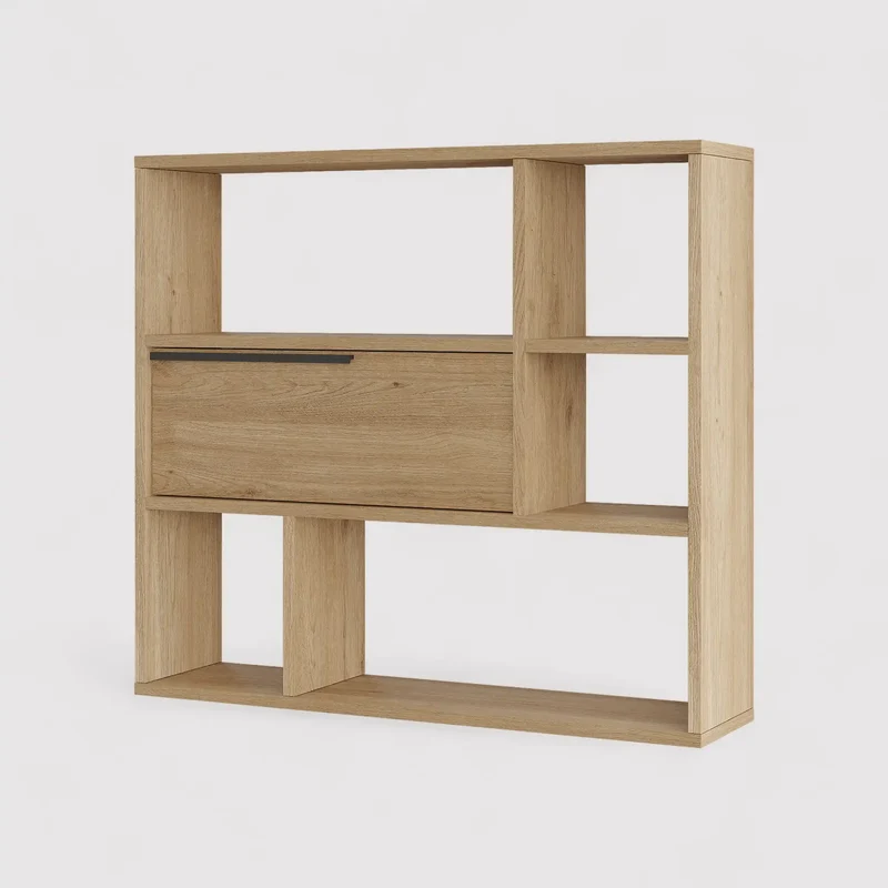 Harad - Scaffale a muro per libri con 6 scomparti