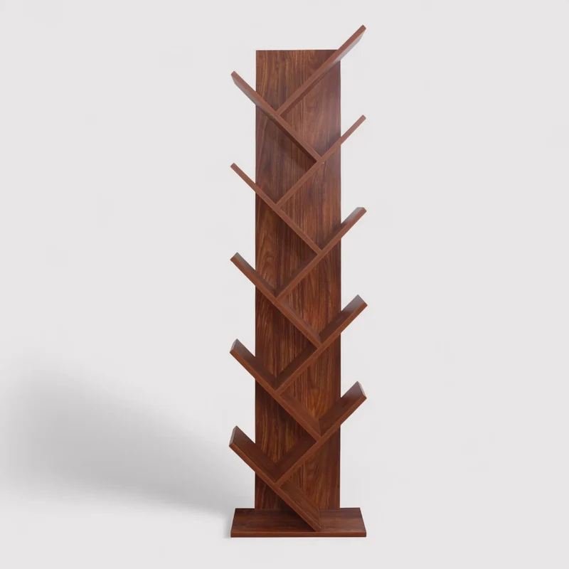 Crespino - Libreria a scaffali color noce in stile moderno