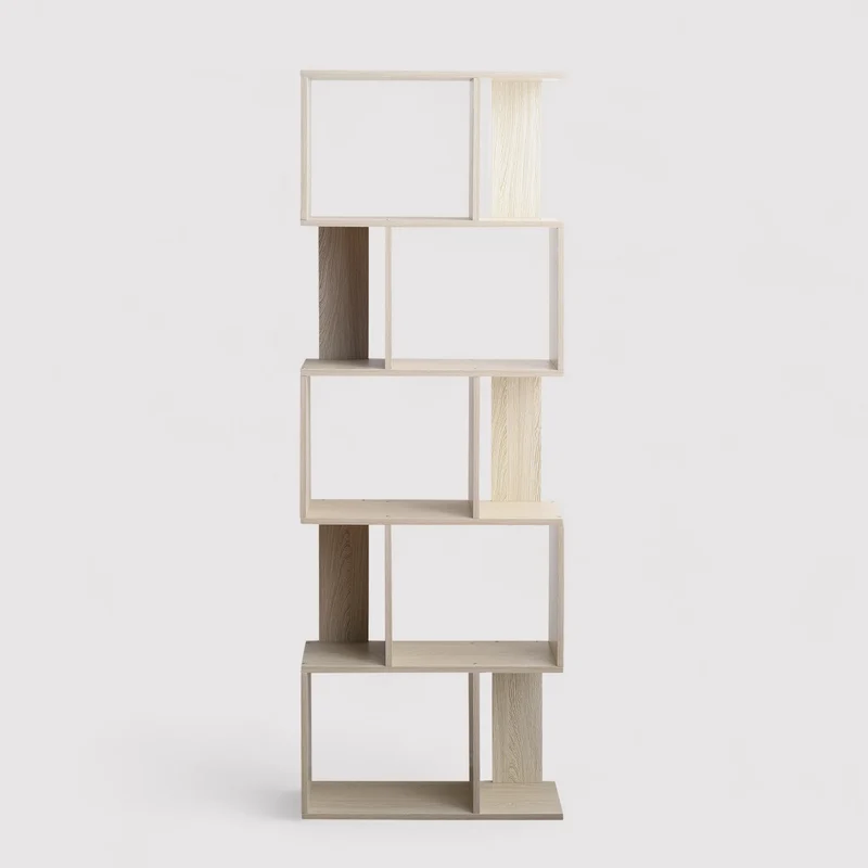 Tsuga - Libreria color abete in stile moderno con 5 scaffali