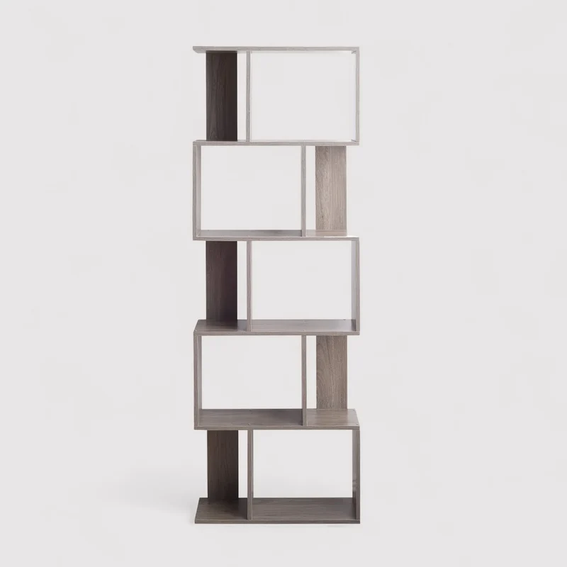Passiflora - Libreria grigia moderna con 5 ripiani