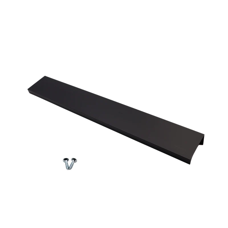 Maniglia per Mobili in Alluminio Nero - 256mm (Lunghezze totali 276mm)