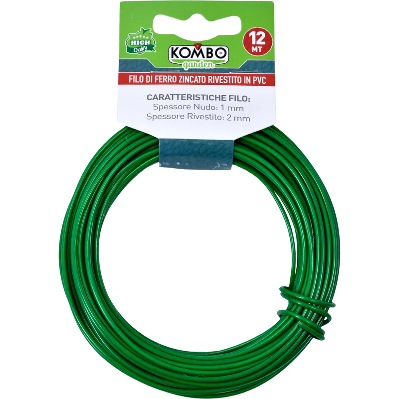 Fil di ferro da giardino zincato con rivestimento in PVC 15mt