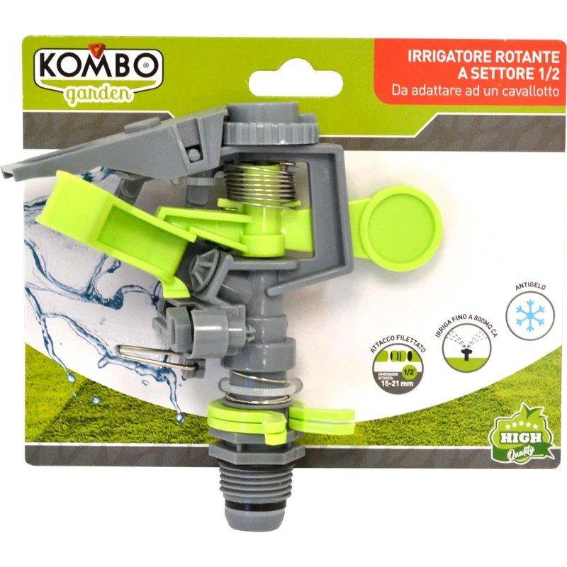 Irrigatore a settore da 1/2 con struttura in ABS e regolazione