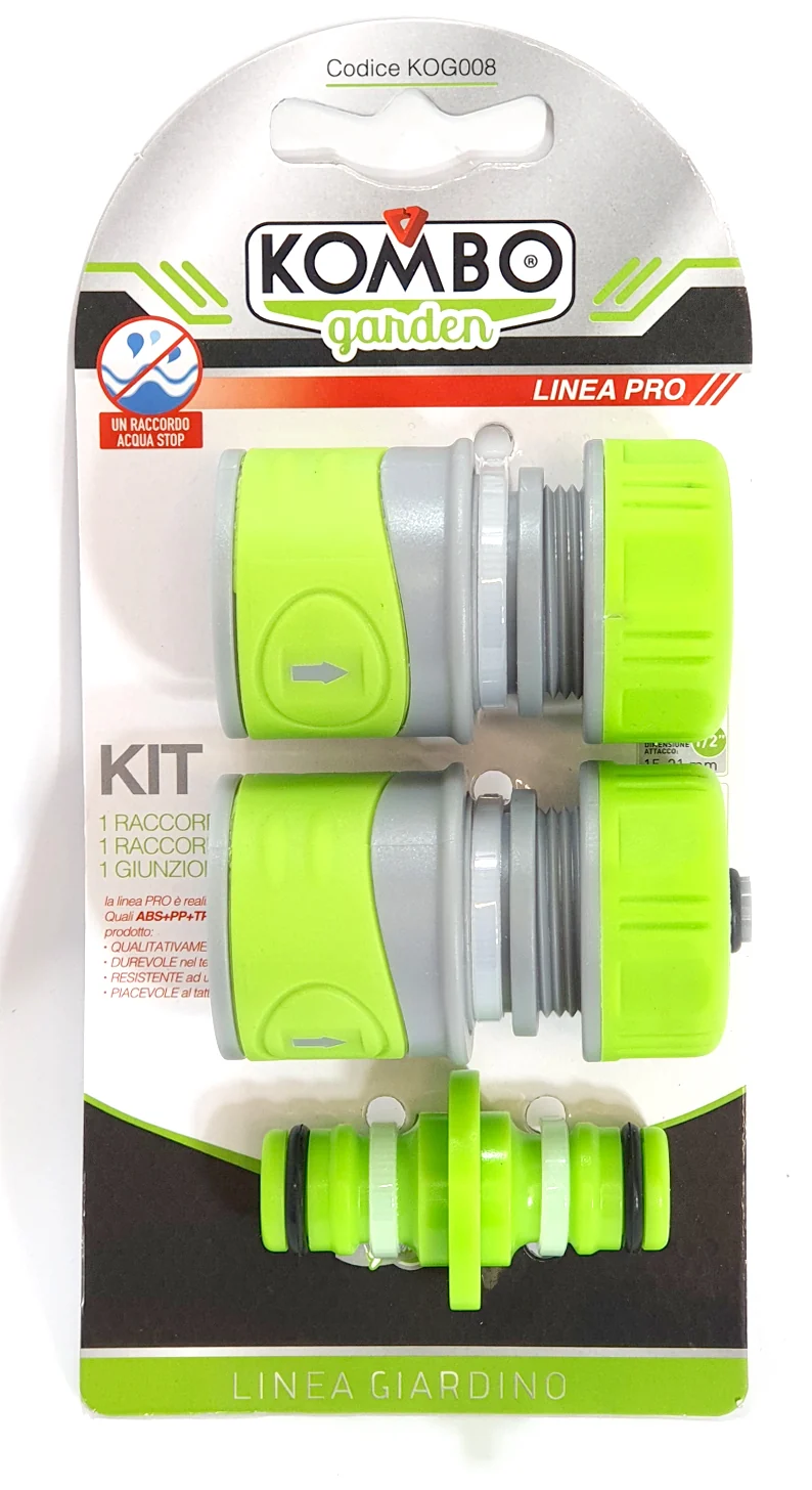 SET 3PZ 2 RACCORDI RAPIDI 1/2 SOFTOUCH KOMBO GARDEN PRO IN ABS+PP+TPR,