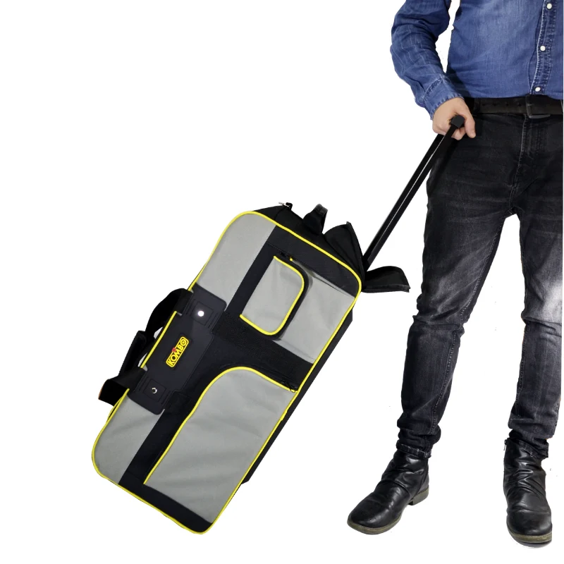 Borsa lunga con maniglia telescopica estensibile e scomparti per utensili