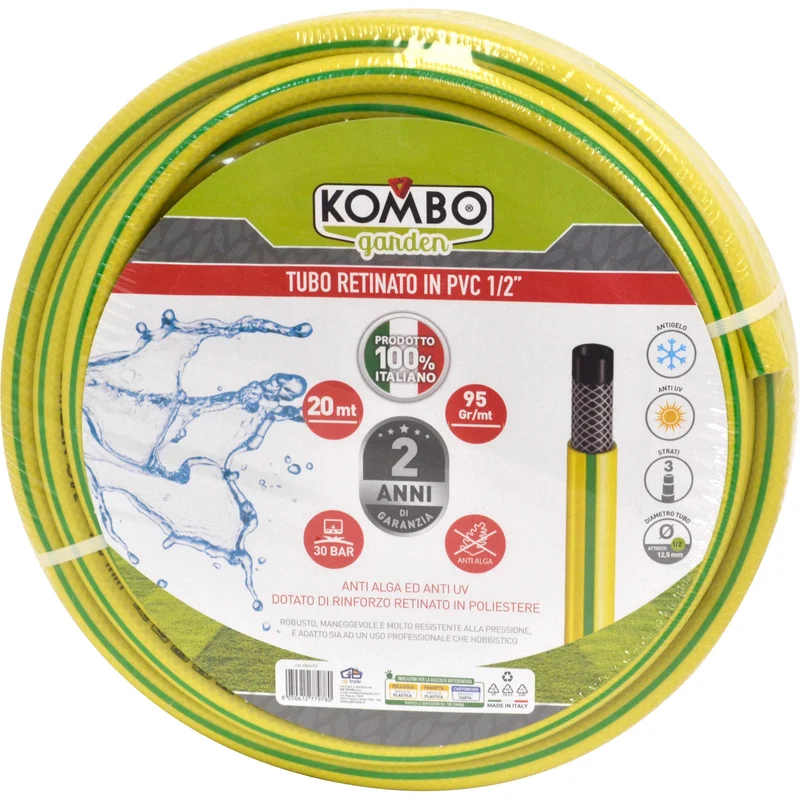 Tubo retinato in PVC, anti alga e atossico, per irrigazione, 1/2