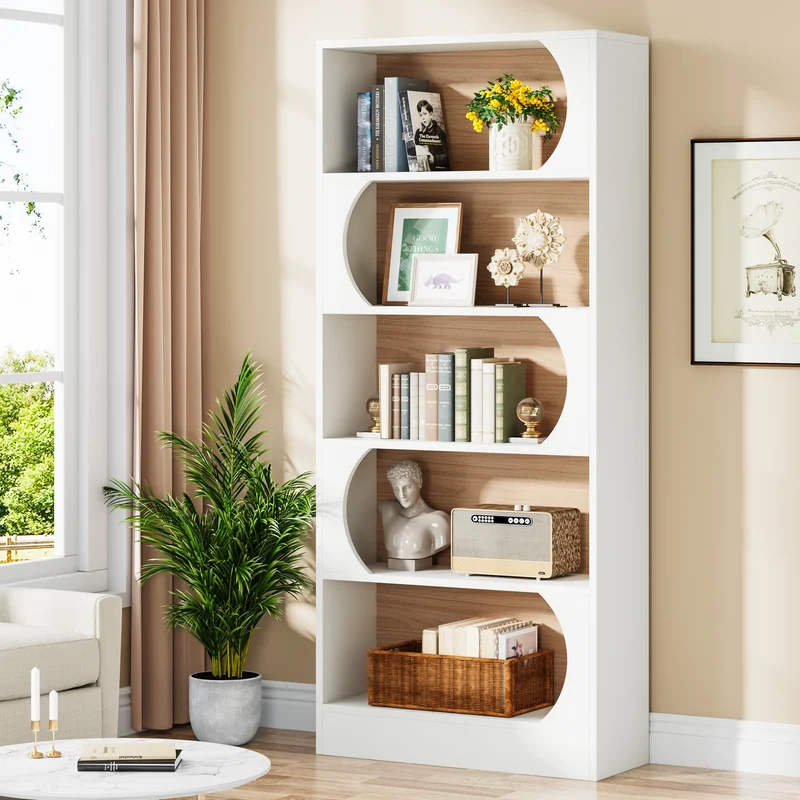 Tribesigns Libreria A 5 Ripiani, 180 CM Scaffale Portaoggetti e Espositivi A Cubo Aperto