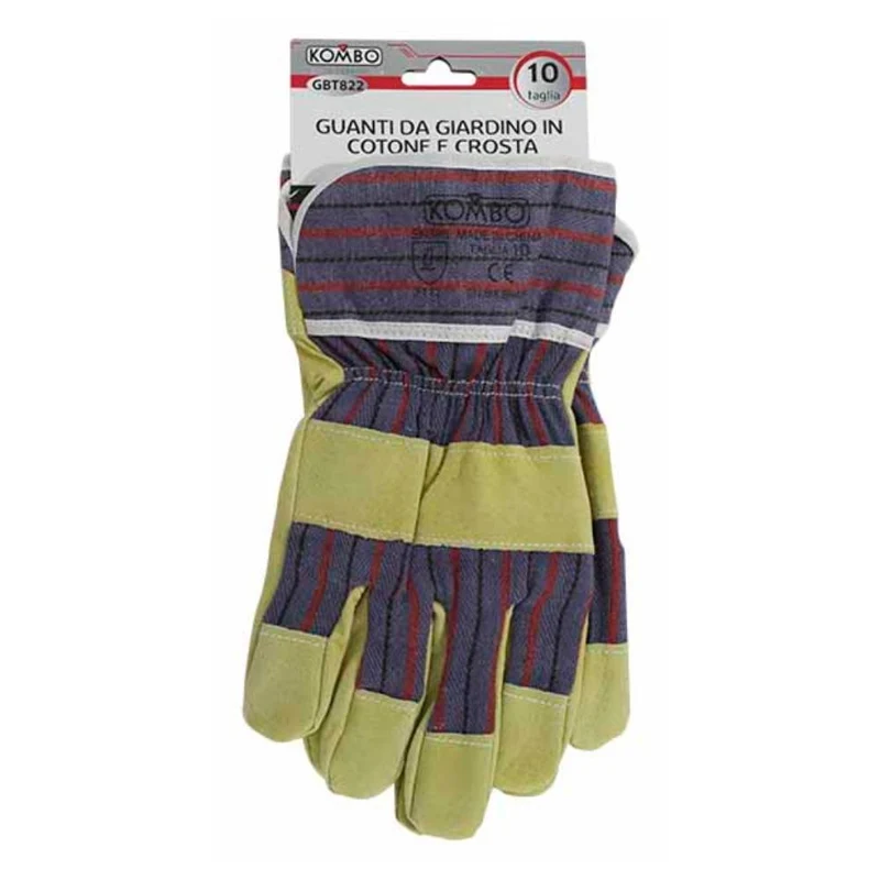 Guanti da Giardino Super Resistenti in Pelle e Cotone Taglia 10,95gr