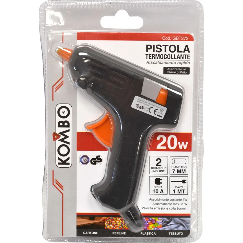PISTOLA TERMO COLLANTE 15W 230V Ricambio 11mm CAVO DA MT SPINA 10A