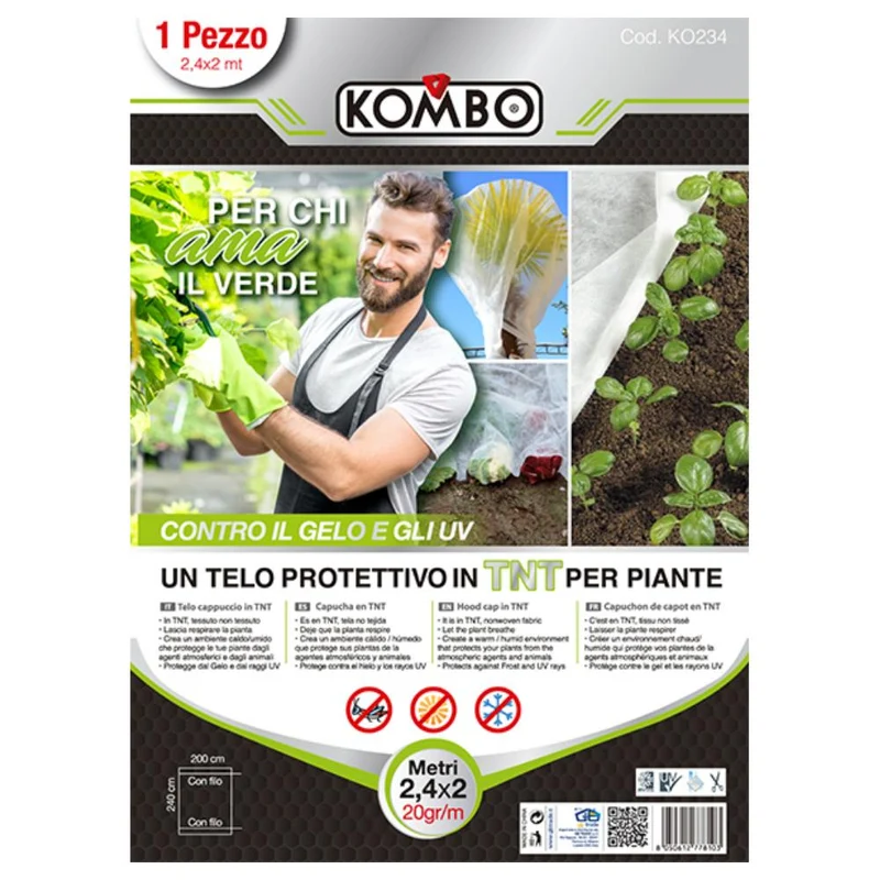 Velo di Protezione in TNT 2,4x2m Tessuto Non Tessuto 20 g/m² per Piante e Colture