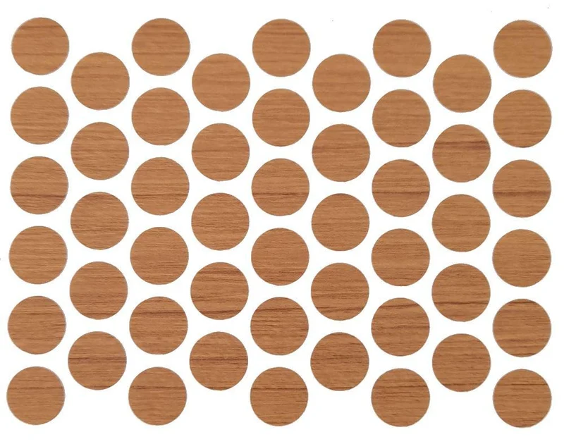 Tappi coprivite adesivi - Teak Ø14