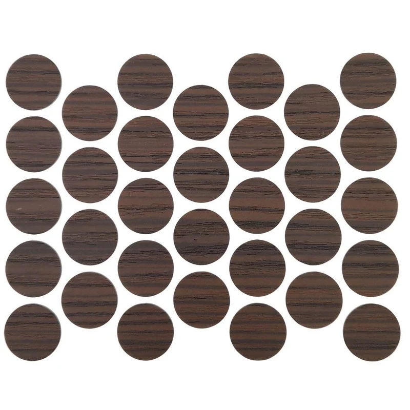 Tappi coprivite adesivi - Zebrano scuro Ø18