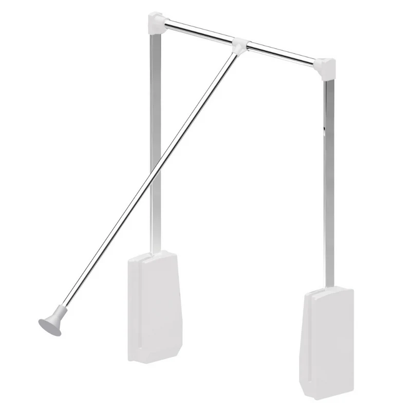 Appendiabiti saliscendi per armadio 830-1150mm - Cromo/Bianco