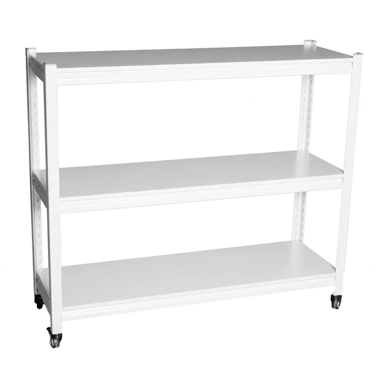 Scaffale Avorio 120×40×100 cm in Metallo con Ruote