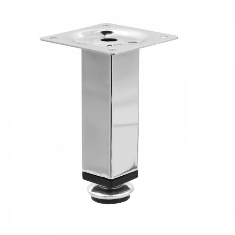 Piedini per Mobili regolabili 25x25mm - Altezza 100mm Cromo