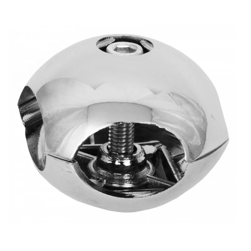Connettore a sfera parallela per asta appendiabiti 25mm - Cromo