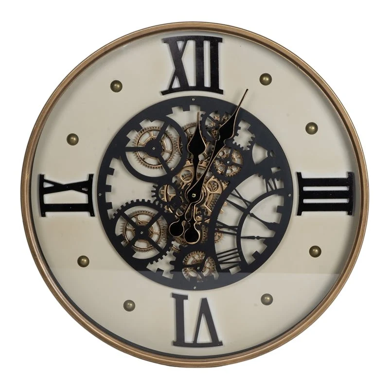 Orologio da Parete in Metallo con Ingranaggi – 60 cm