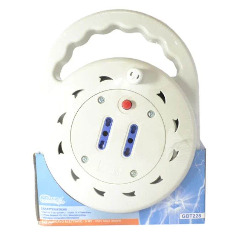 AVVOLGICAVO MANUALE 4 PRESE SCHUKO BPRESE 10/16A 2P+T CAVO 3X1,5mm 5MT