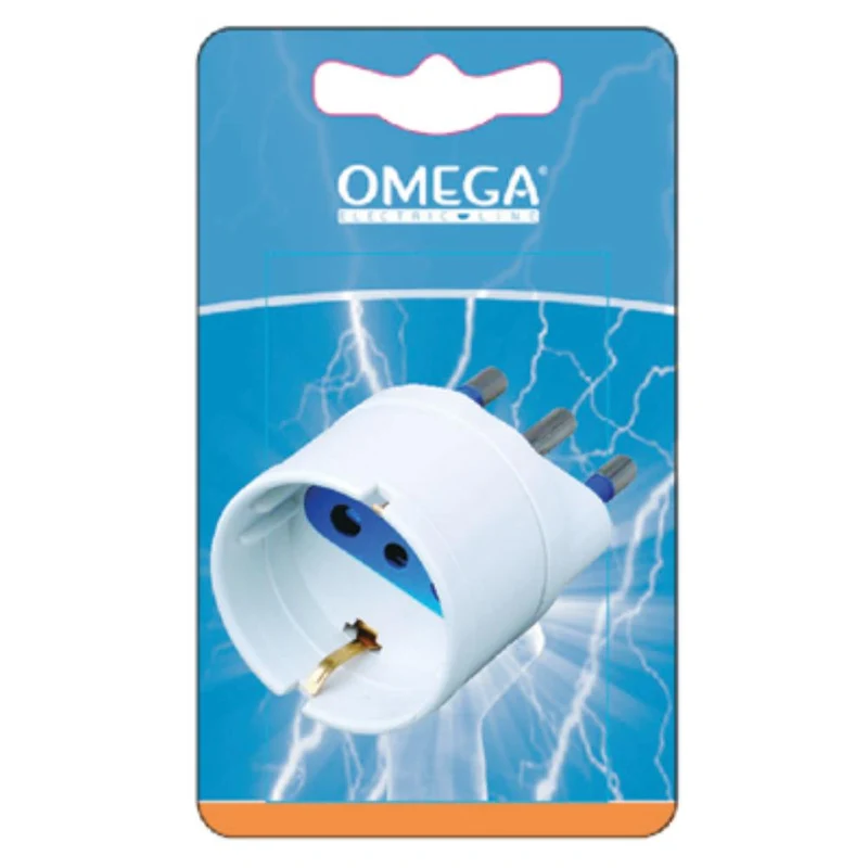 ADATTATORE SCHUKO PRESA 10A 2P+T CON SPINA 10A CON ALVEOLI DI