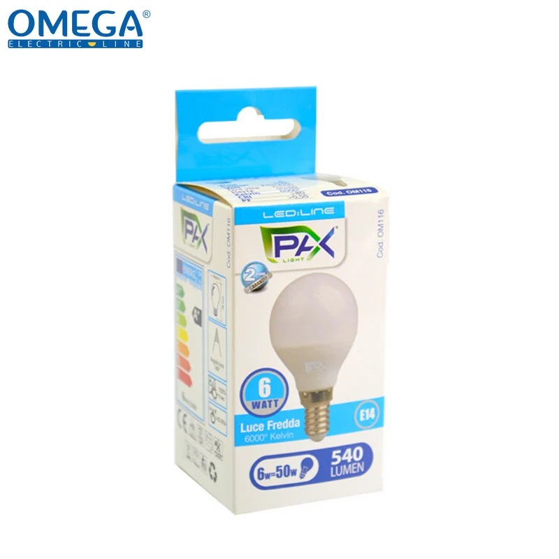 SFERA LED G45 6W 6000K 540LM E14 A+.