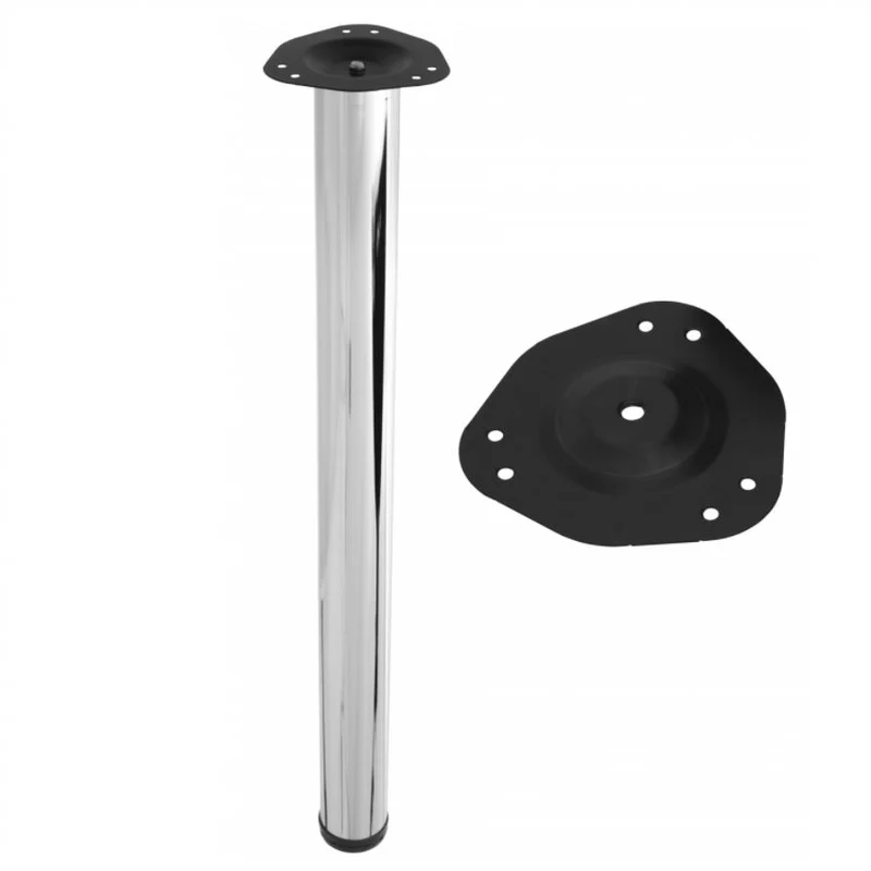 Piedini per Mobili 710mm con acciaio Piastre di Fissaggio - Cromo