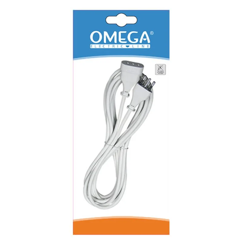 PROLUNGA LINEARE 2P+T SPINA 16A BIPRESA 10/16A CAVO 5MT 3X1mm