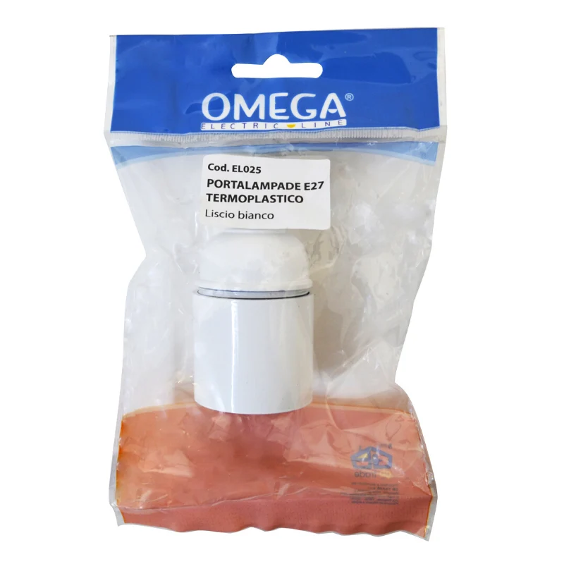 PORTALAMPADE E27 TERMOPLASTICO LISCIO BIANCO
