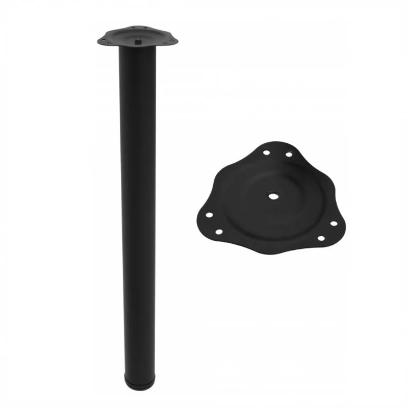Piedini per Mobili 710mm con acciaio Piastre di Fissaggio - Nero