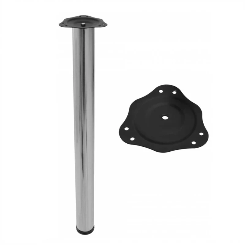 Piedini per Mobili 710mm con acciaio Piastre di Fissaggio - Nichel spazzolato