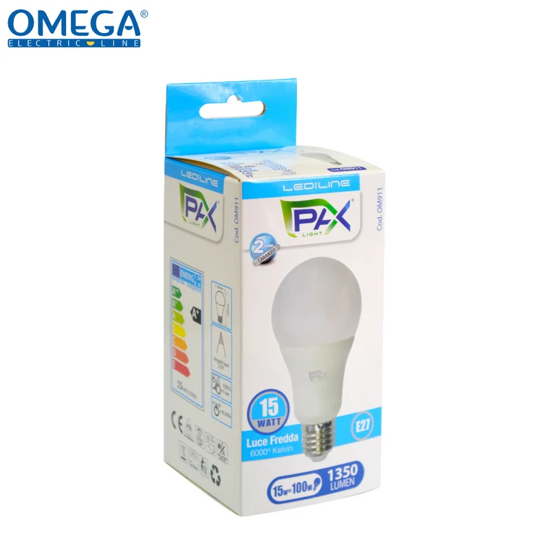 GOCCIA LED 15W A65 6000K 1350LM E27 A+.