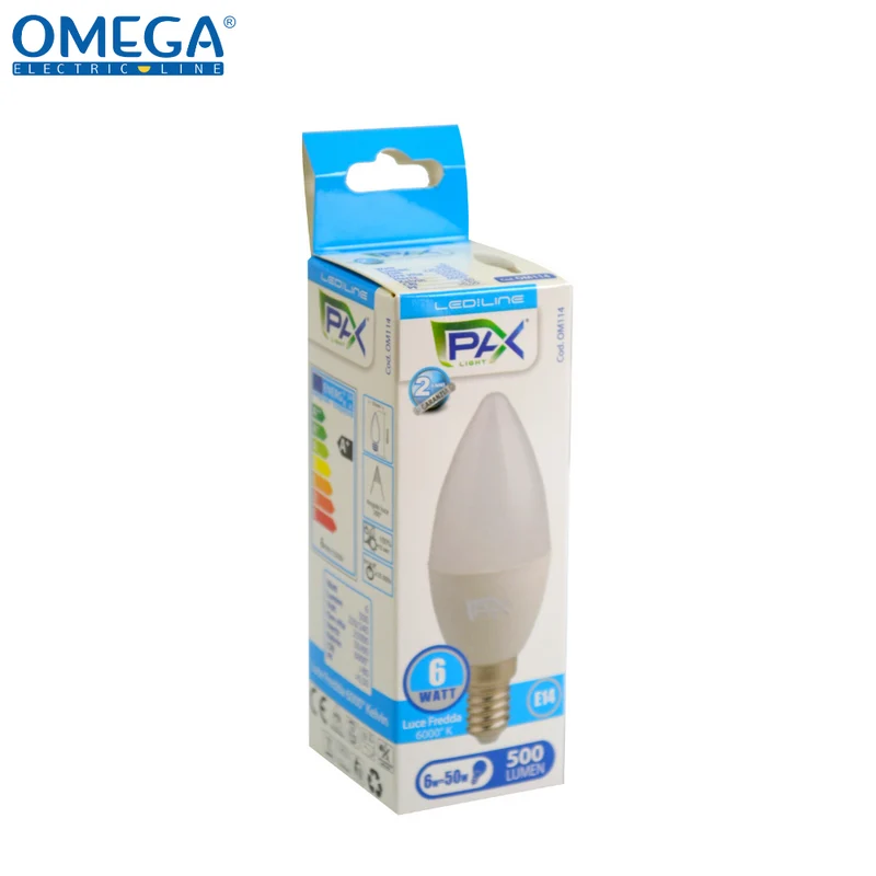 CANDELA LED C35 6W 6000K 500LM E14 A+.