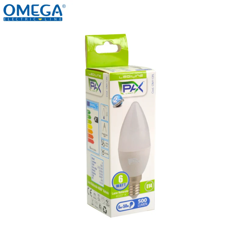 CANDELA LED C35 6W 3000K 500LM E14 A+.