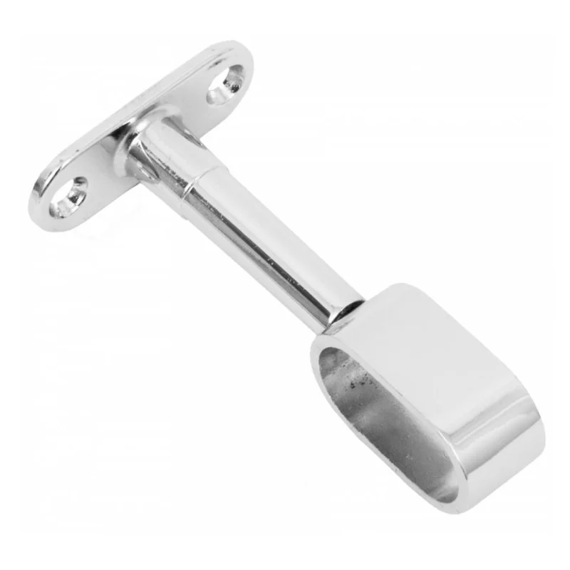 Supporto centrale per asta appendiabiti ovale 15x30mm - Cromo