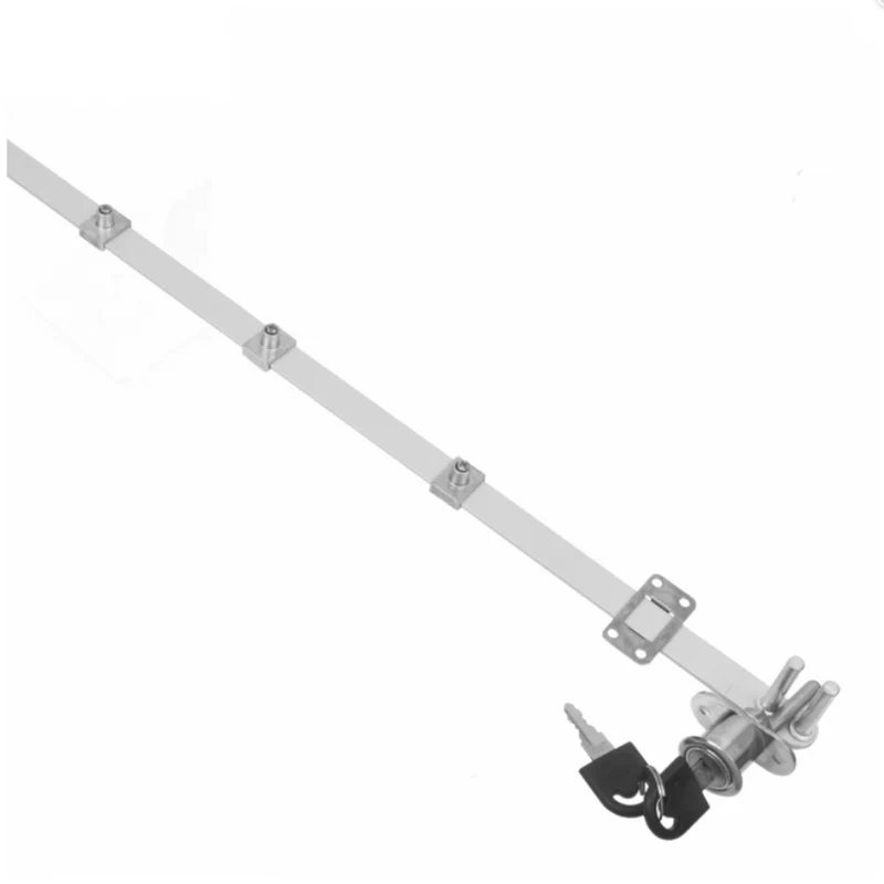 Serratura centrale per 3 cassetti 19x20mm, Striscia da 600 mm - Cromo