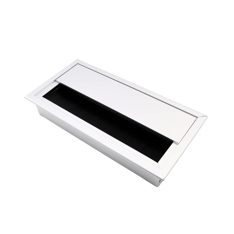 Passacavo rettangolare in alluminio 160x80mm - Argento